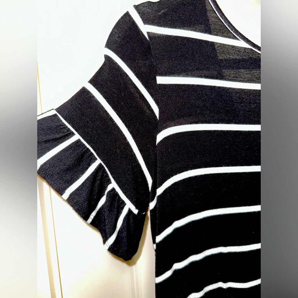 Black/white striped dress size Small